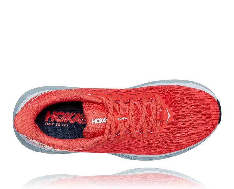 Hoka One One Tenisky Damske Červené/Biele - Clifton 7 - 15709-ZCJB